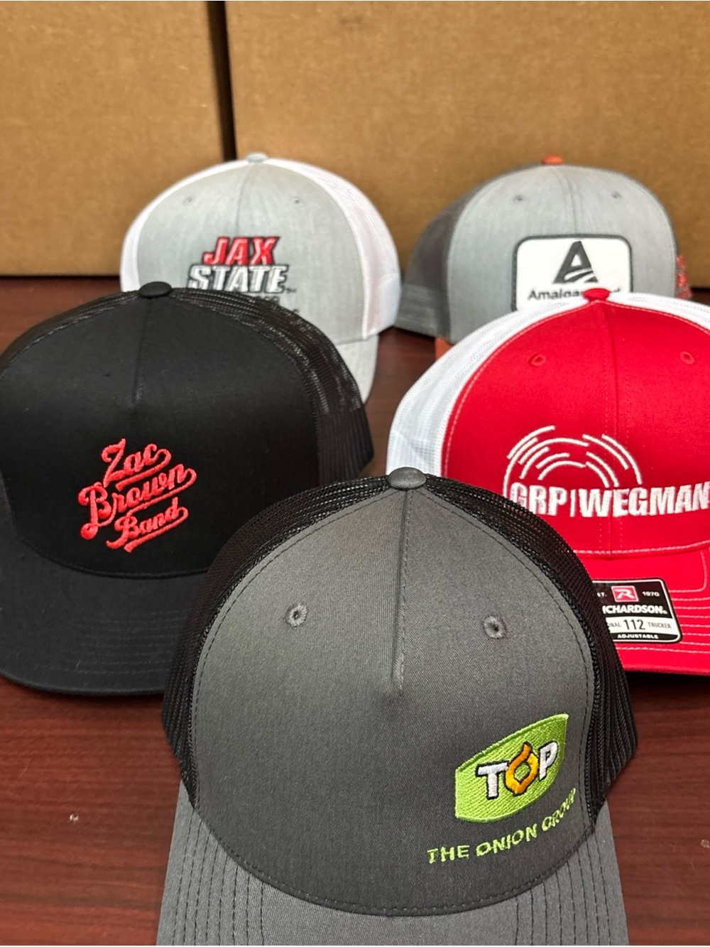 Lot Of 5 Richardson Yupoong Hats Brand New Trucker Cap Work Company Construction